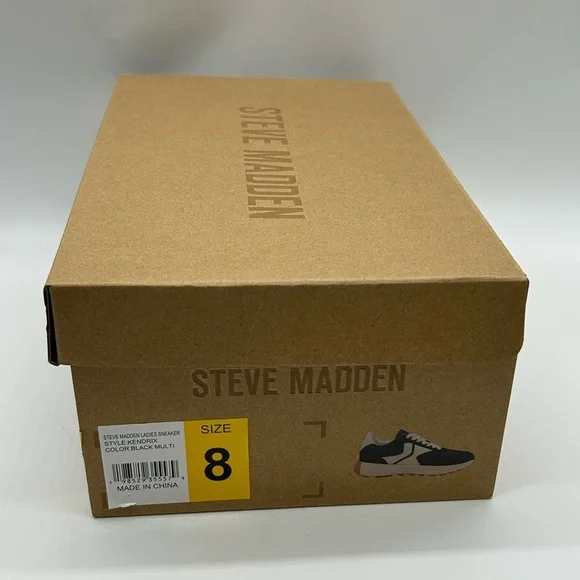 Steve Madden Kendrix Black White Lace-Up Sneakers Women’s Sz 8 New With Box - Picture 10 of 10